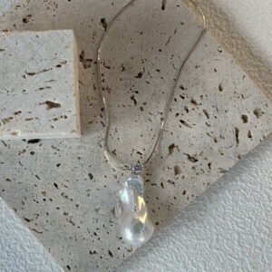 ViviVPearl 682 Baroque Pearl Necklace,Baroque Cultured Pearl Pendant(with chain)