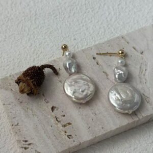 VivivPearl 706 Earrings, Celestial Sun Baroque Pearl